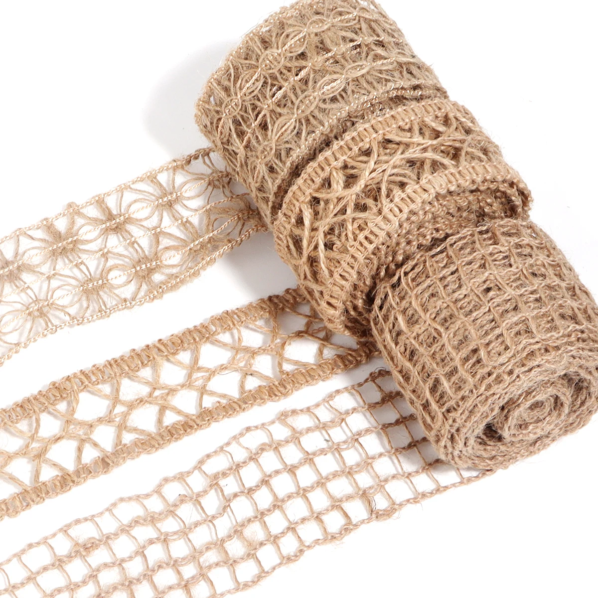 1-10Meter Natural Jute Burlap Ribbons Vintage Linen Burlap Fabric Ribbon for Handmade Crafts Wedding Bouquet Gifts Packaging Bow