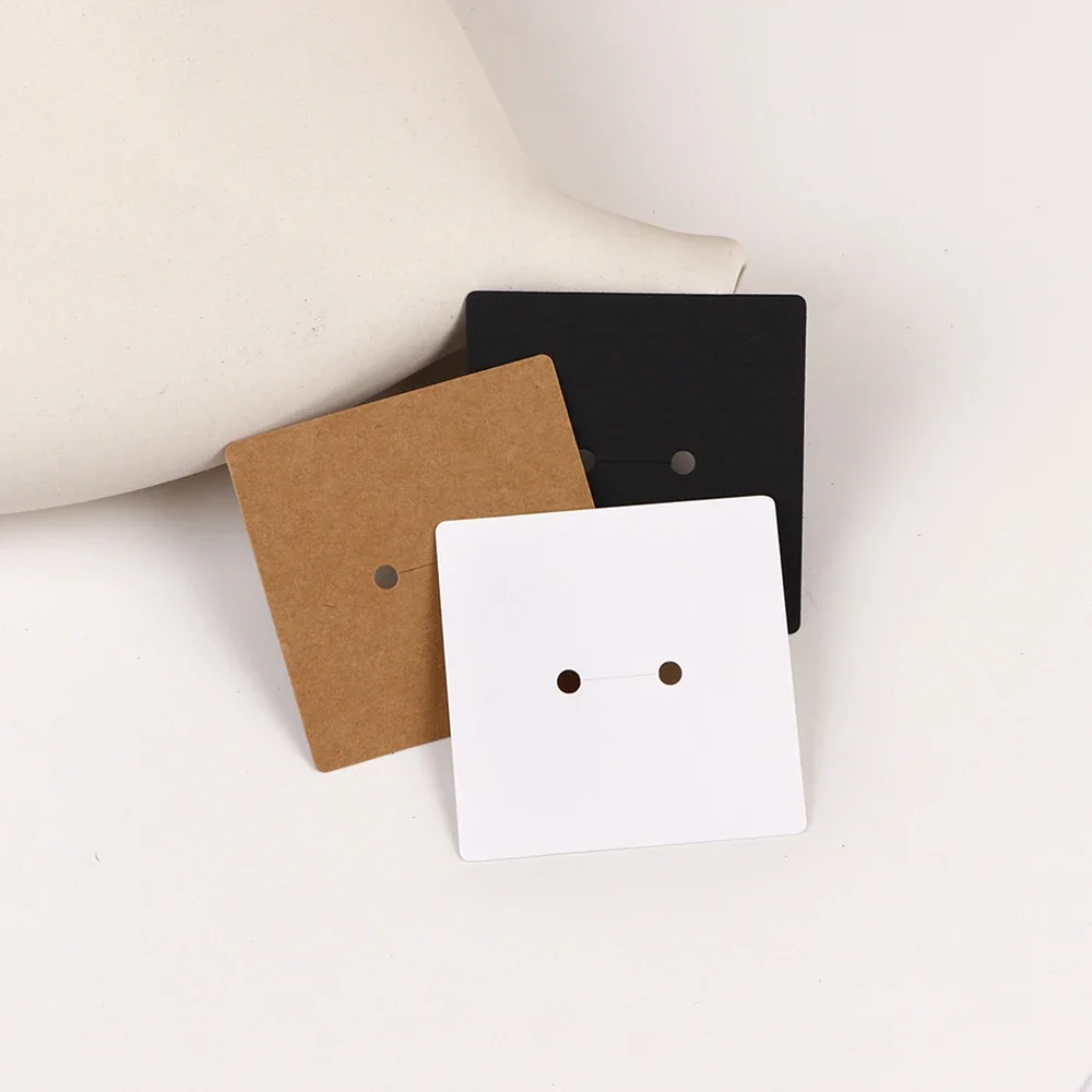 33 Types 50Pcs Square Kraft Cardboards Jewelry Display Card for Earring Label Holder Stand Small Business Packaging Wholesale