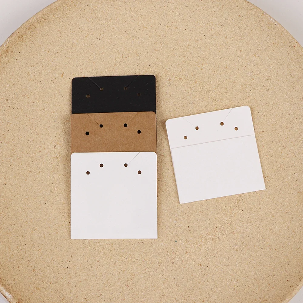 33 Types 50Pcs Square Kraft Cardboards Jewelry Display Card for Earring Label Holder Stand Small Business Packaging Wholesale
