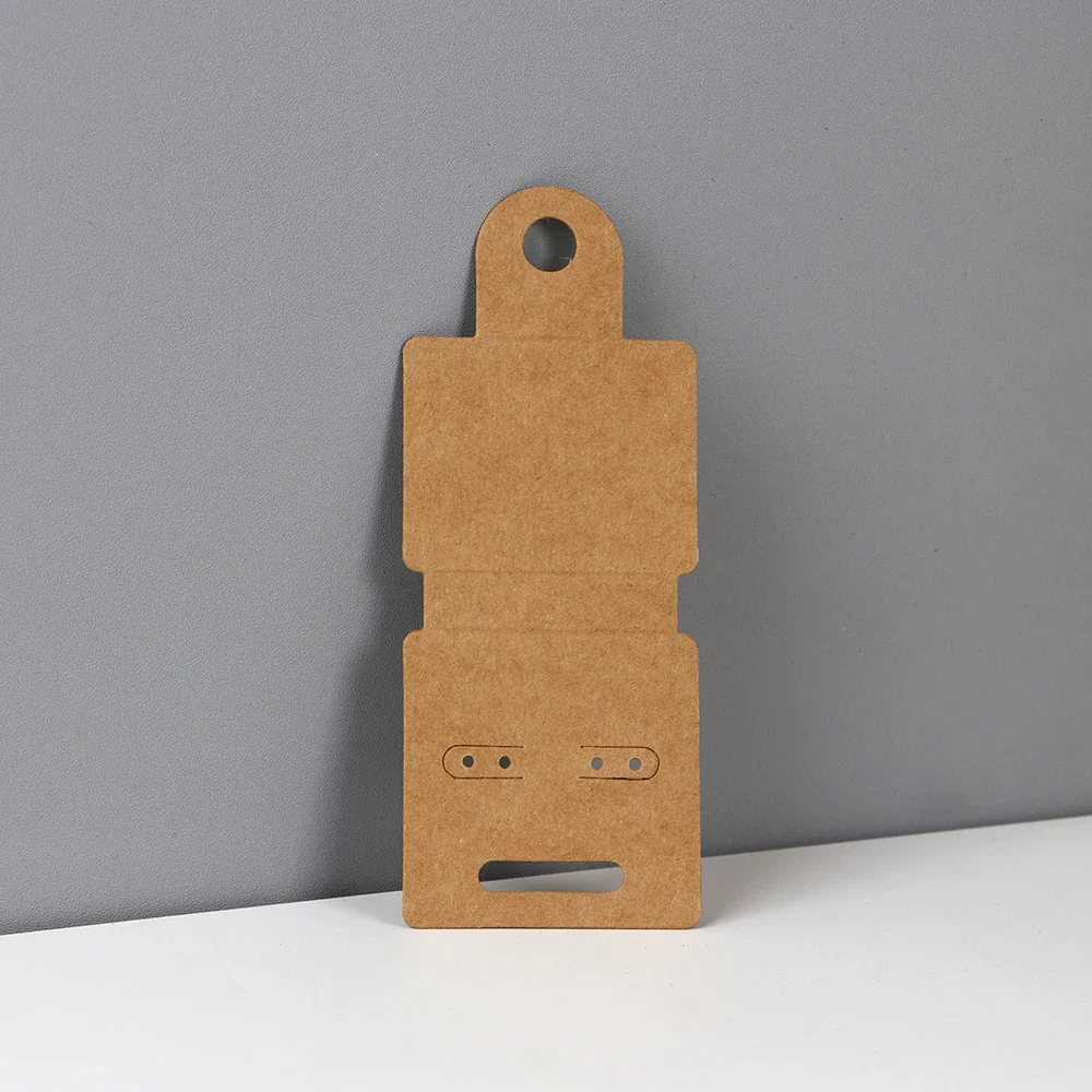 50 Pcs 5x12.5cm Earrings Jewelry Display Kraft Paper Fold Card With Or Without Bags Wholesale Packaging Official-website Design