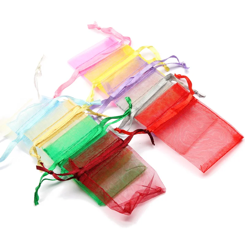 Wholesale 7x9/9x12/10x15/13x18CM Organza Bags Drawable Bags Display Jewelry Packaging Candy Wedding Party Birthday Gift Pouches