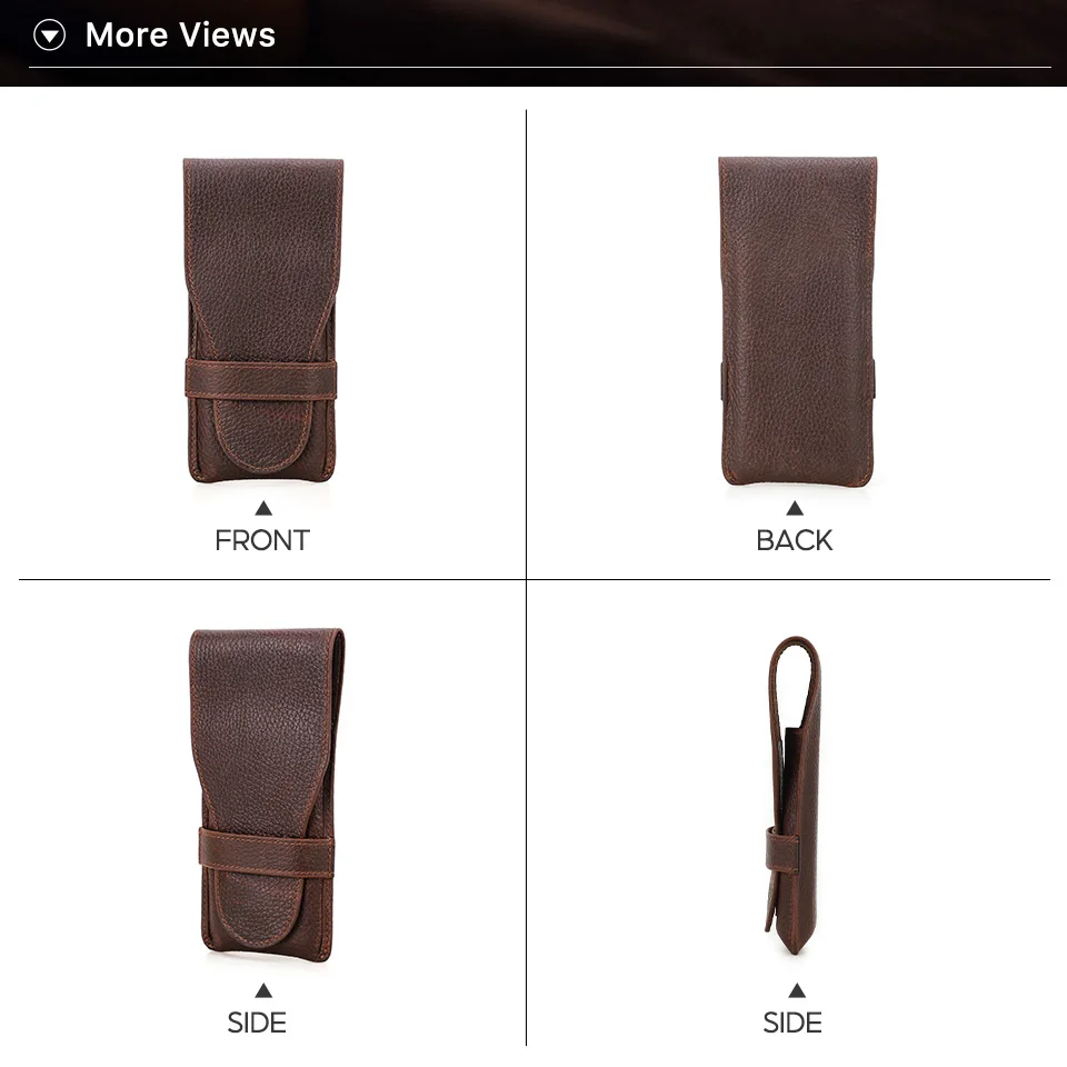 Vintage Genuine Leather 3-Finger Cigars Holder Portable Humidor Box With Cutter Case For Men Men's Gift Box/Gift Bag