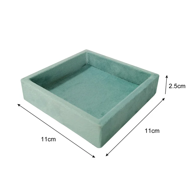 Soft Velvet Jewelry Storage Tray Earring Brooch Cufflinks Organizer Case Ring Pendant Small Item Holder 11*11cm