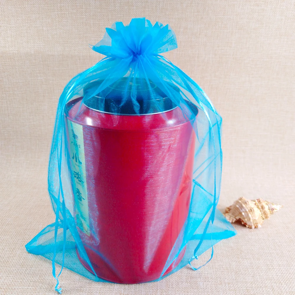 50pcs/lot 15x20 17x23 20x30 25x35CM Big Drawable Organza Bags Jewelry Packaging Bags Wedding Party Decoration Gift Bag Favor Bag