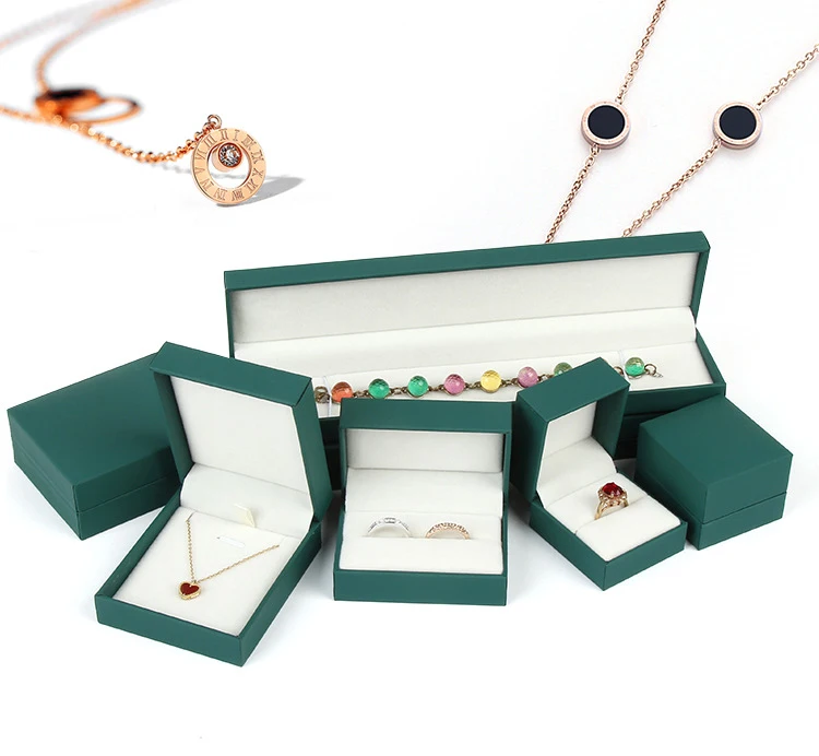Finest Leatherette Jewelry Ring Earring Bracelet Pendant Necklace Gift Display Packaging Box Jewellery Present Storage Organizer