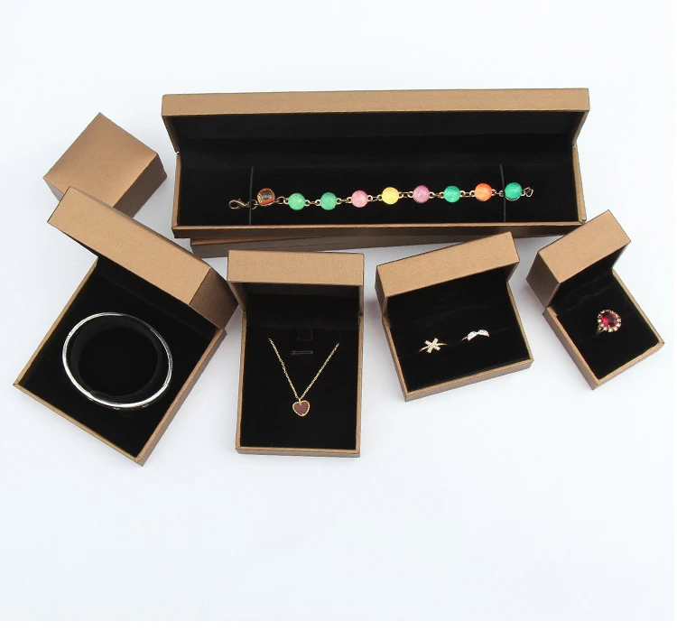 Finest Leatherette Jewelry Ring Earring Bracelet Pendant Necklace Gift Display Packaging Box Jewellery Present Storage Organizer