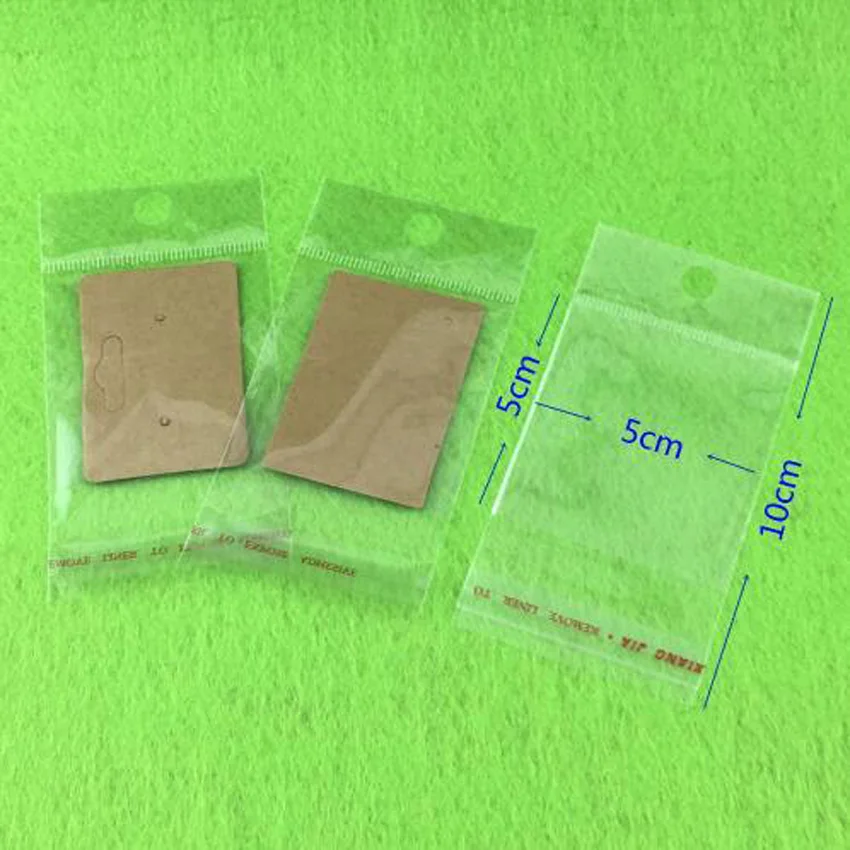 1000pcs/lot Clear Self Adhesive Seal Plastic Bags Transparent Resealable Cellophane Poly Packing Bags OPP Bag With Hanging Hole