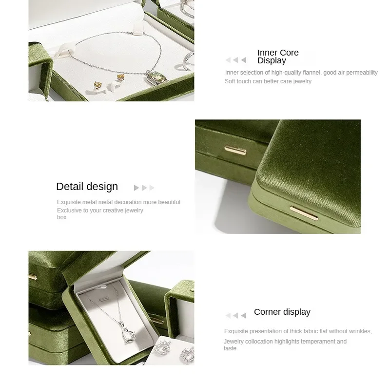 High Grade Retro Velvet Jewelry Organizer Box Ring Earrings Bracelet Necklace Storage Gift Jewelry Packaging Case