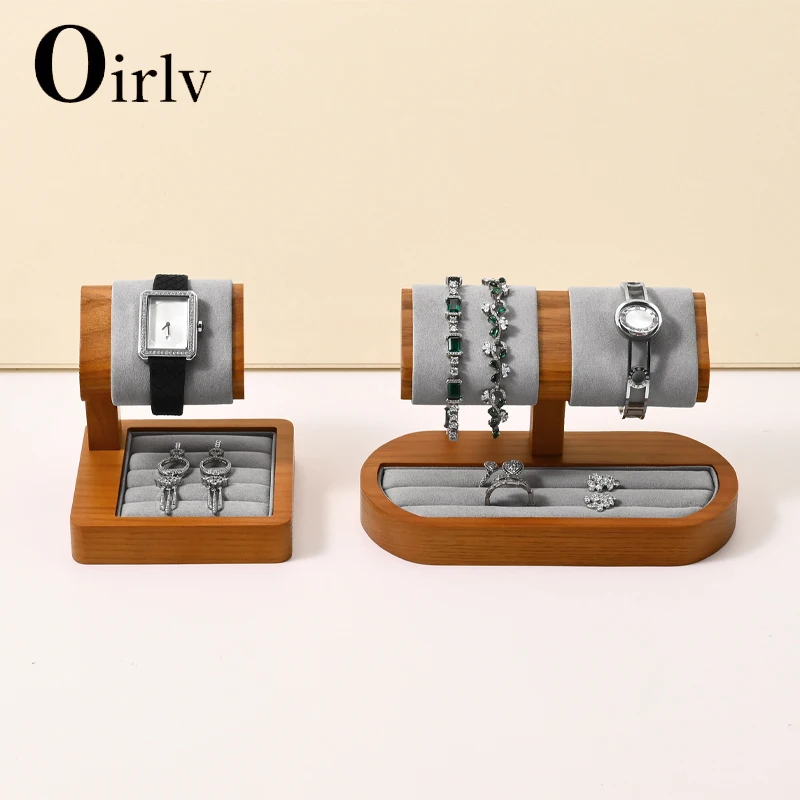 Oirlv Wooden Watch Stand Bracelet Display Rack Jewelry Storage Electronic Watch Holder Jewelry Retail Stores Watch Holder Gift