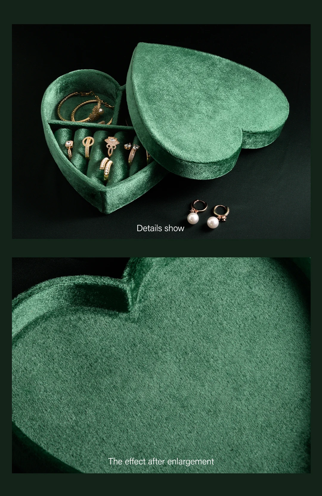 TAIMY European Retro Heart Shape Velvet Ring Jewelry Box Birthdays Valentine Wedding Personalise Gifts Display Packaging Case