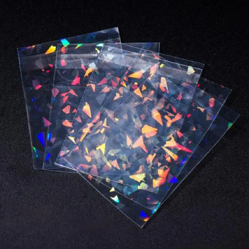 50pcs/lot Transparent Laser Fragment Self-adhesive Bag Plastic Pouch for Jewelry Retail Display Packaging Flash Holographic Bag