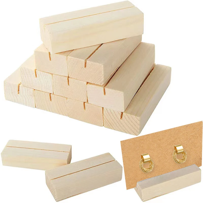 Wood Display Base Jewelry Earrings Necklace Stands Holders Earring Cards Wood Base Retail Exhibitor Decoration