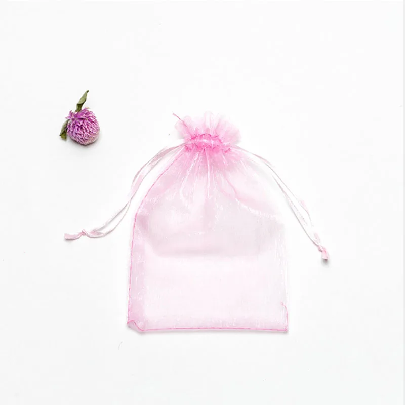 Wholesale 50pcs/lot Adjustable Organza Bag 5x7cm 7x9cm 9x12cm 10x15cm Drawstring Jewelry Packaging Candy Wedding Gifts Pouches