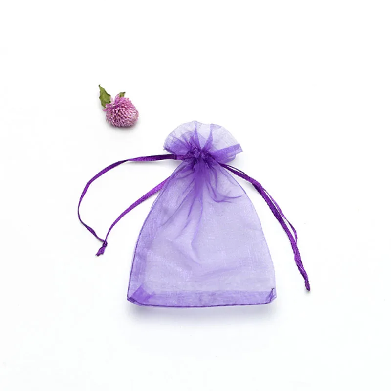 Wholesale 50pcs/lot Adjustable Organza Bag 5x7cm 7x9cm 9x12cm 10x15cm Drawstring Jewelry Packaging Candy Wedding Gifts Pouches