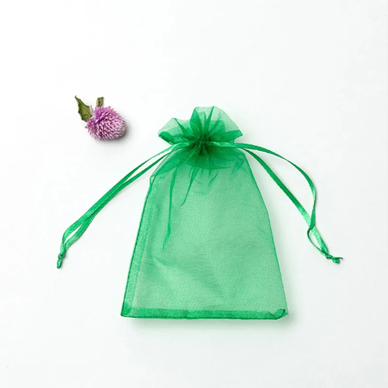 Wholesale 50pcs/lot Adjustable Organza Bag 5x7cm 7x9cm 9x12cm 10x15cm Drawstring Jewelry Packaging Candy Wedding Gifts Pouches