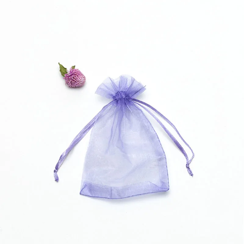 Wholesale 50pcs/lot Adjustable Organza Bag 5x7cm 7x9cm 9x12cm 10x15cm Drawstring Jewelry Packaging Candy Wedding Gifts Pouches