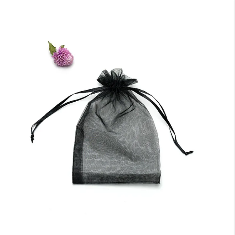 Wholesale 50pcs/lot Adjustable Organza Bag 5x7cm 7x9cm 9x12cm 10x15cm Drawstring Jewelry Packaging Candy Wedding Gifts Pouches