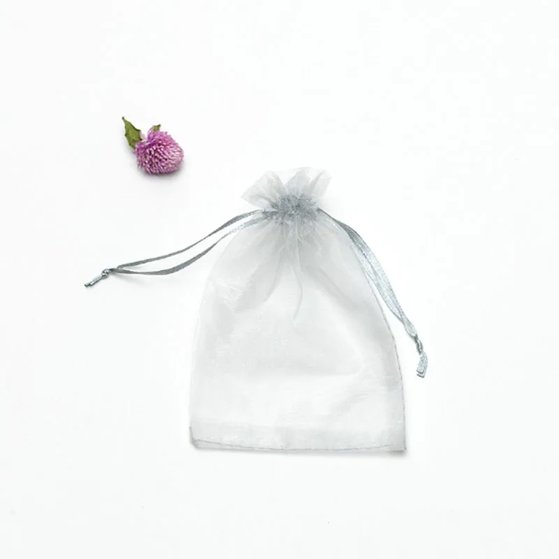 Wholesale 50pcs/lot Adjustable Organza Bag 5x7cm 7x9cm 9x12cm 10x15cm Drawstring Jewelry Packaging Candy Wedding Gifts Pouches