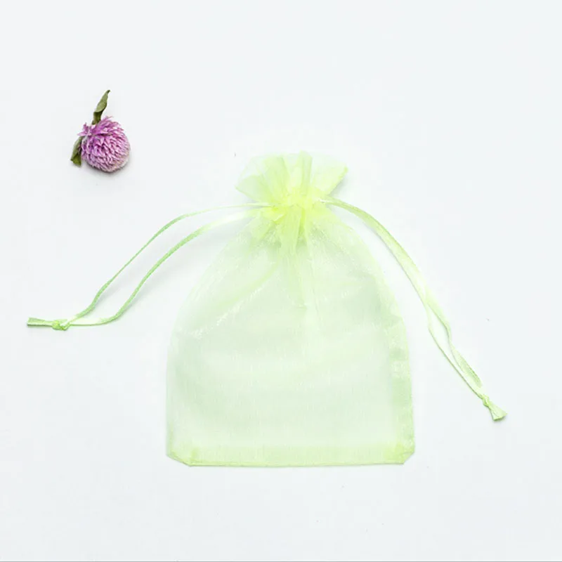 Wholesale 50pcs/lot Adjustable Organza Bag 5x7cm 7x9cm 9x12cm 10x15cm Drawstring Jewelry Packaging Candy Wedding Gifts Pouches