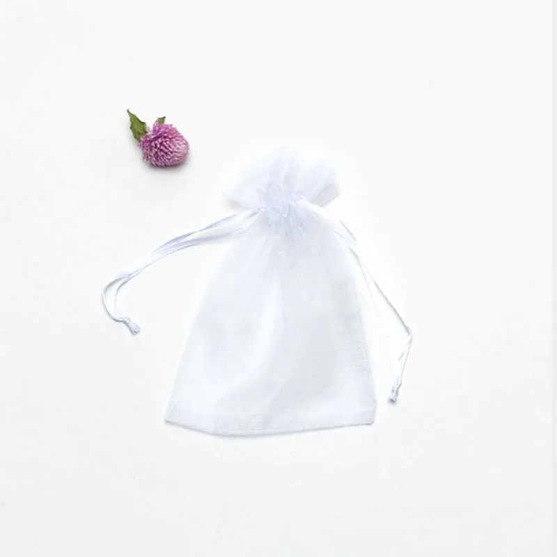 Wholesale 50pcs/lot Adjustable Organza Bag 5x7cm 7x9cm 9x12cm 10x15cm Drawstring Jewelry Packaging Candy Wedding Gifts Pouches