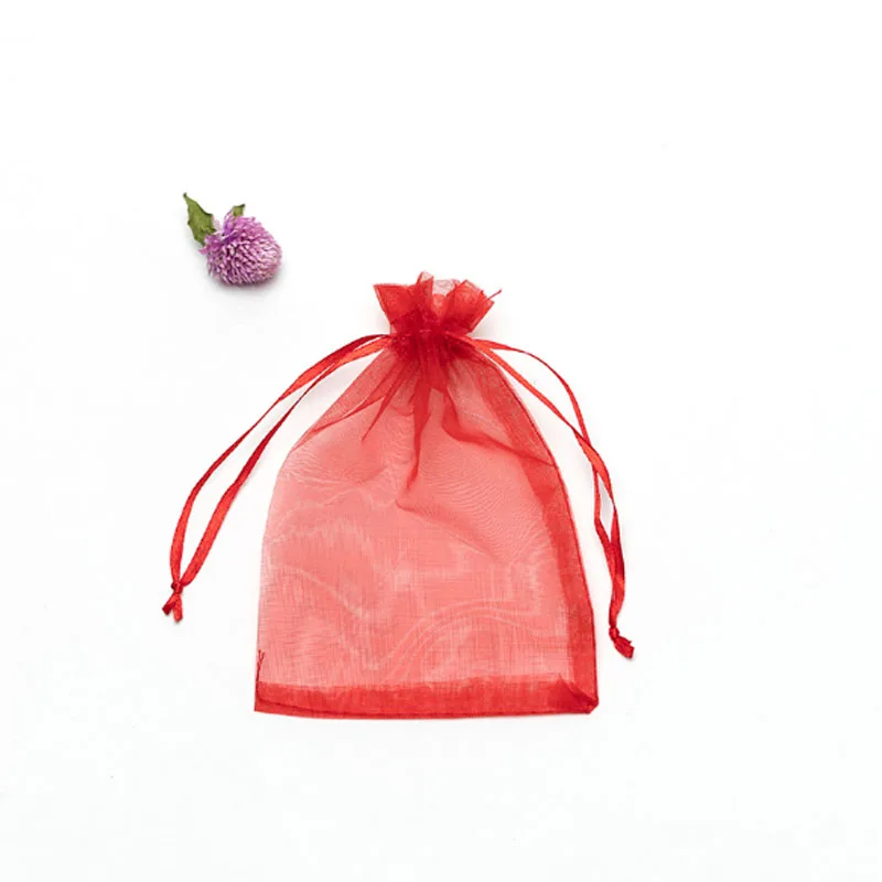 Wholesale 50pcs/lot Adjustable Organza Bag 5x7cm 7x9cm 9x12cm 10x15cm Drawstring Jewelry Packaging Candy Wedding Gifts Pouches