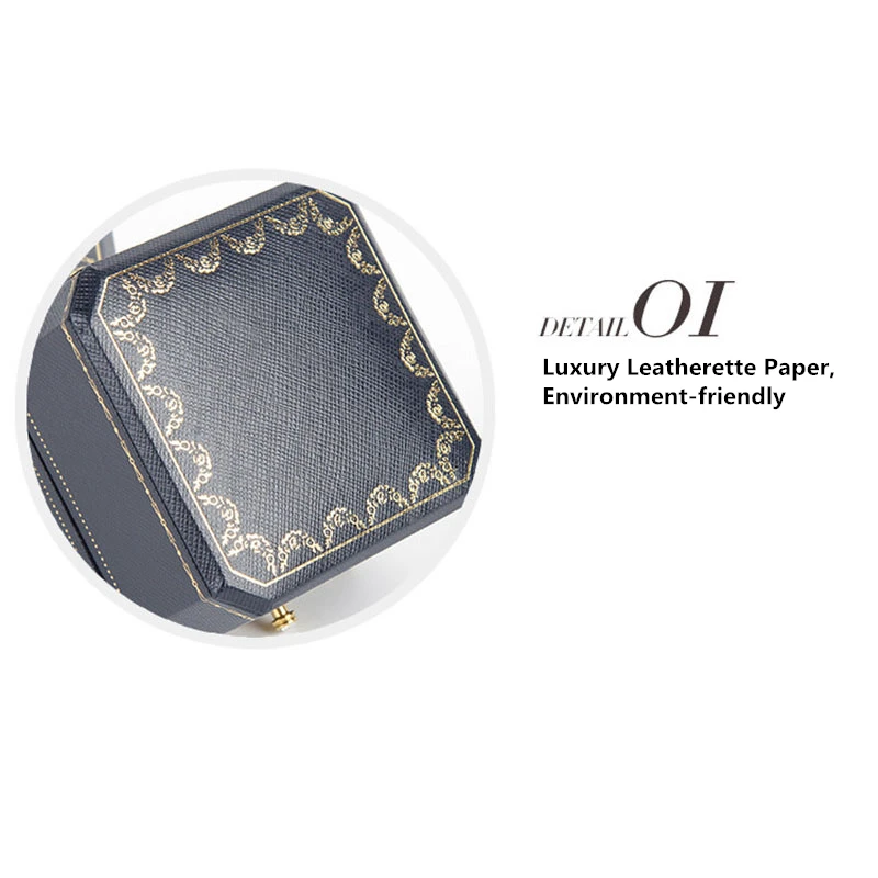 Classic Jewellery Wedding Double Ring Box Luxury Jewelry Cases Packaging For Necklace Pendant Display Case Ring Box Custom