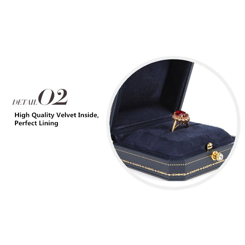 Classic Jewellery Wedding Double Ring Box Luxury Jewelry Cases Packaging For Necklace Pendant Display Case Ring Box Custom