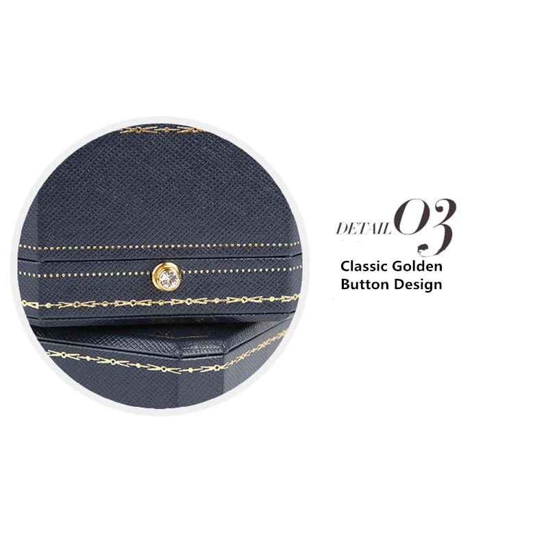 Classic Jewellery Wedding Double Ring Box Luxury Jewelry Cases Packaging For Necklace Pendant Display Case Ring Box Custom