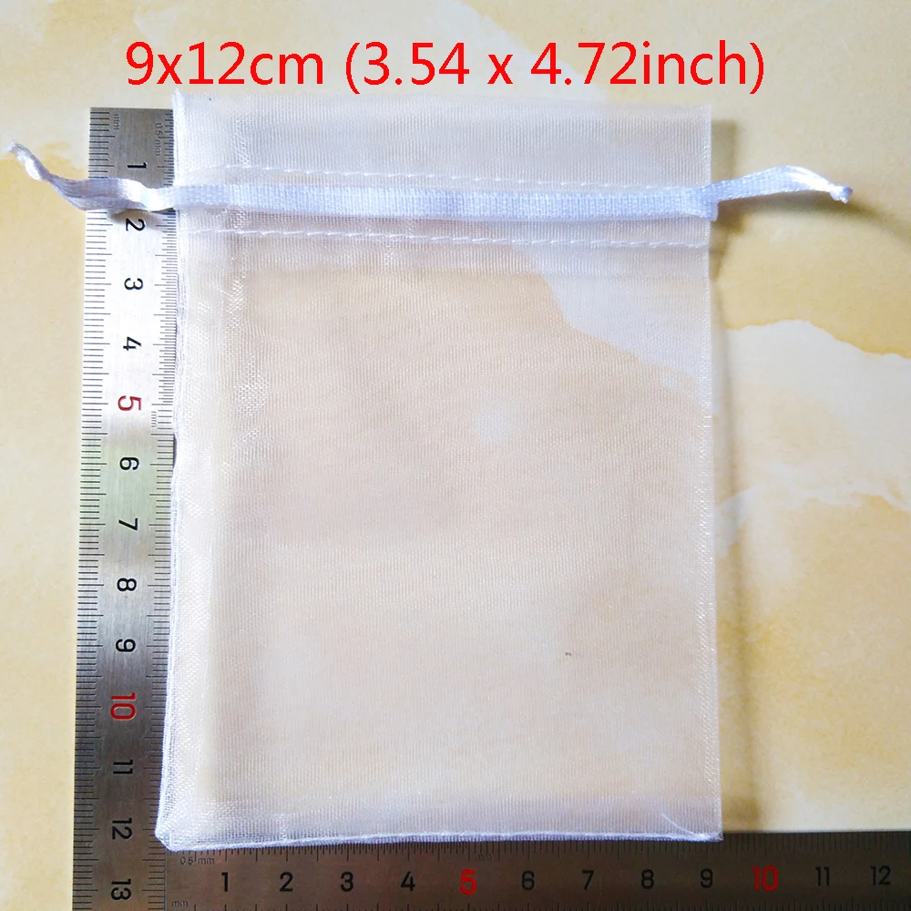 1000pcs 7x9 9x12 10x15 13x18 15x20CM Organza Bags Jewelry Packaging Bags Wedding Party Decoration Gift Bag Box Drawstring Pouch