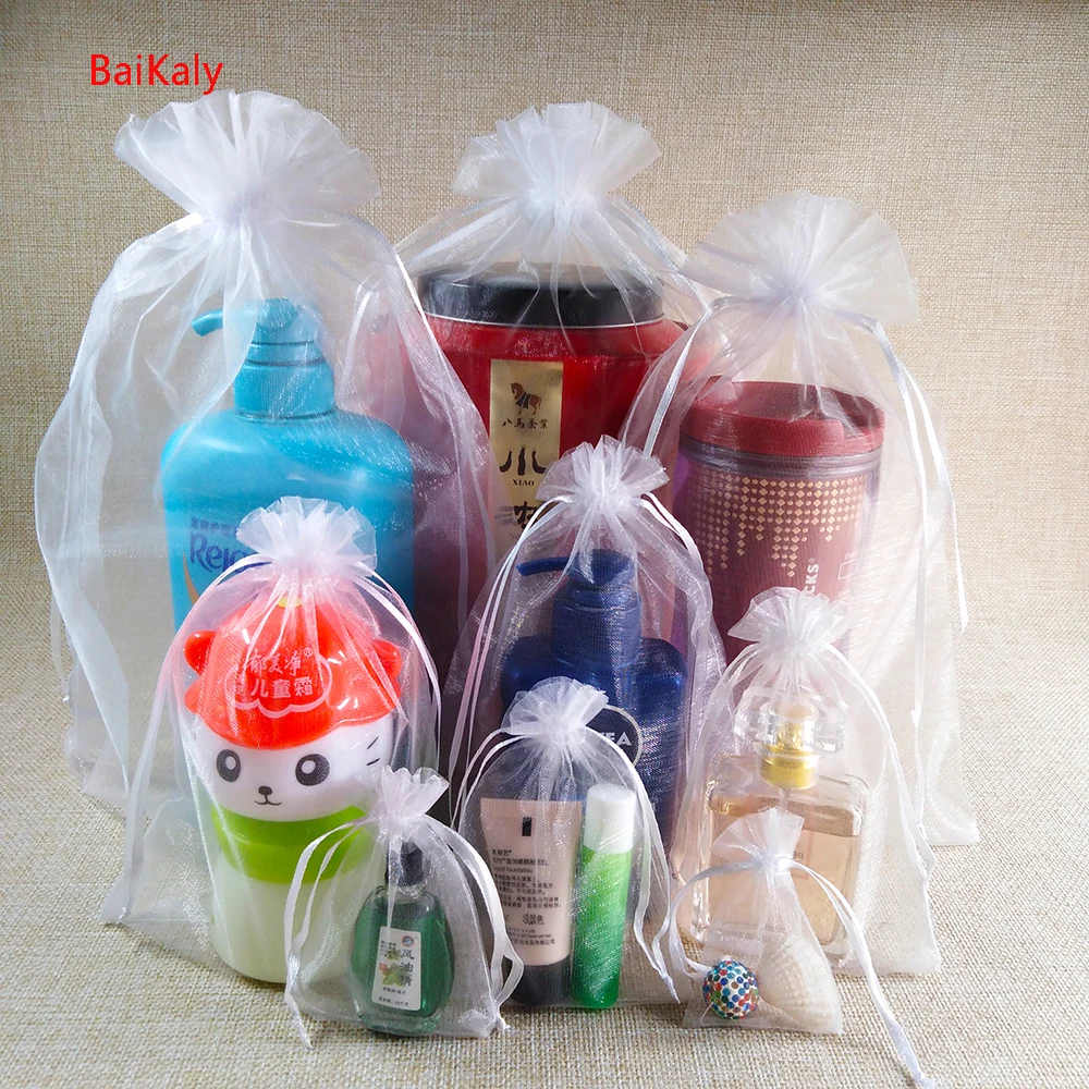 1000pcs 7x9 9x12 10x15 13x18 15x20CM Organza Bags Jewelry Packaging Bags Wedding Party Decoration Gift Bag Box Drawstring Pouch