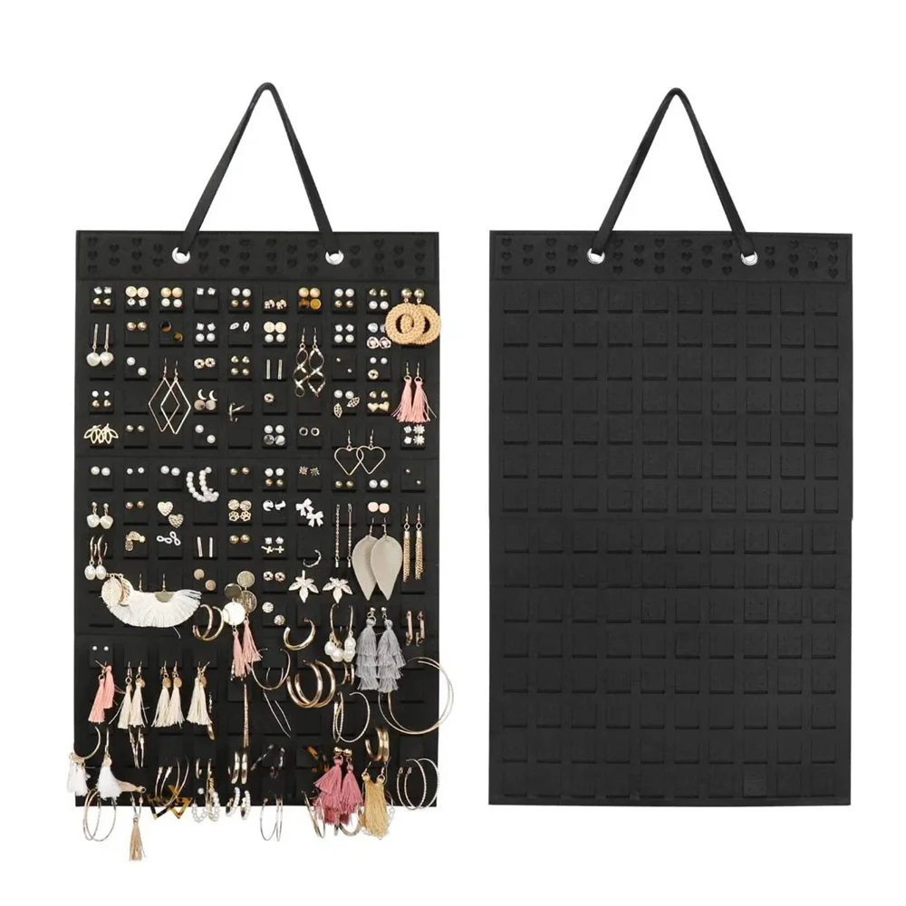 300Pairs Hanging Jewelry Organizer Bag for Earrings Necklace Bracelets Display Storage Double Sided Felt Rotating Hanger Joyero