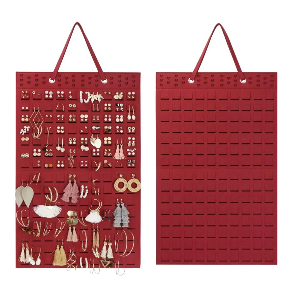 300Pairs Hanging Jewelry Organizer Bag for Earrings Necklace Bracelets Display Storage Double Sided Felt Rotating Hanger Joyero