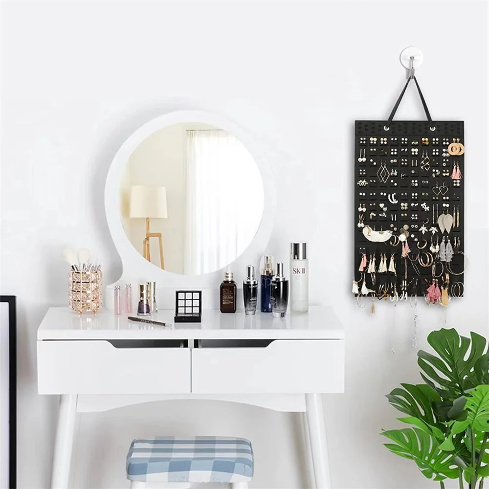 300Pairs Hanging Jewelry Organizer Bag for Earrings Necklace Bracelets Display Storage Double Sided Felt Rotating Hanger Joyero
