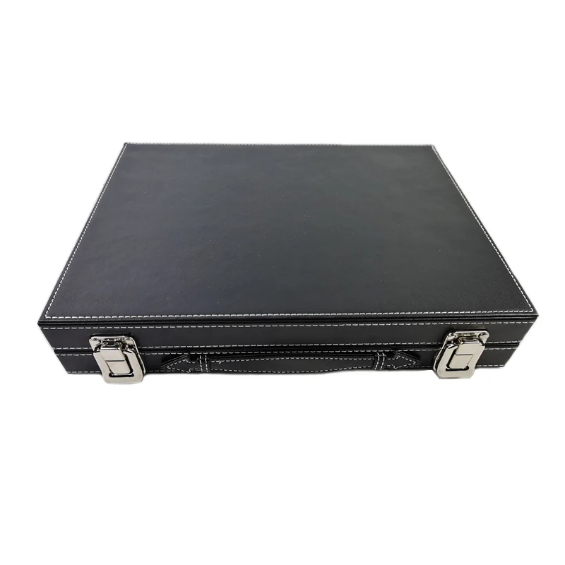 Grids Jewelry Gem Travel Display Leather Carrying Bag Show Case Loose Diamond Gemstone Bead Collection Storage Box Glass Top Lid
