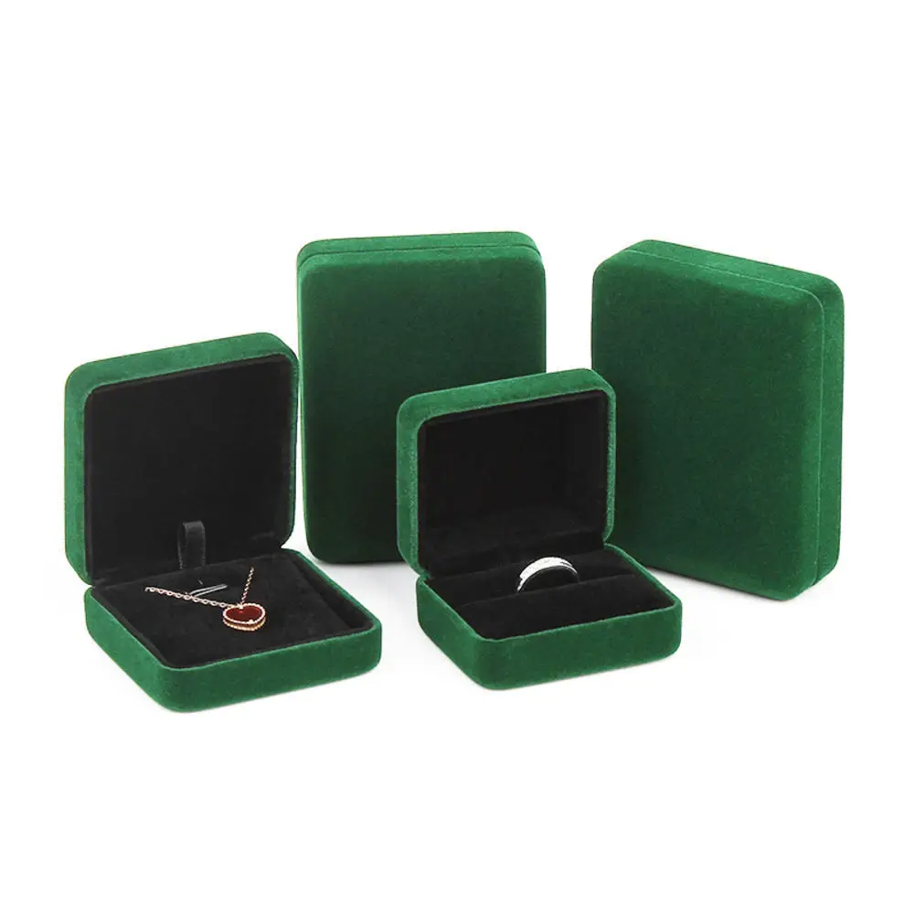 New High-grade Velvet Jewelry Organizer Box Ring Box Earrings Bracelet Necklace Storage Iron Gift Jewelry Packaging Case Joyero