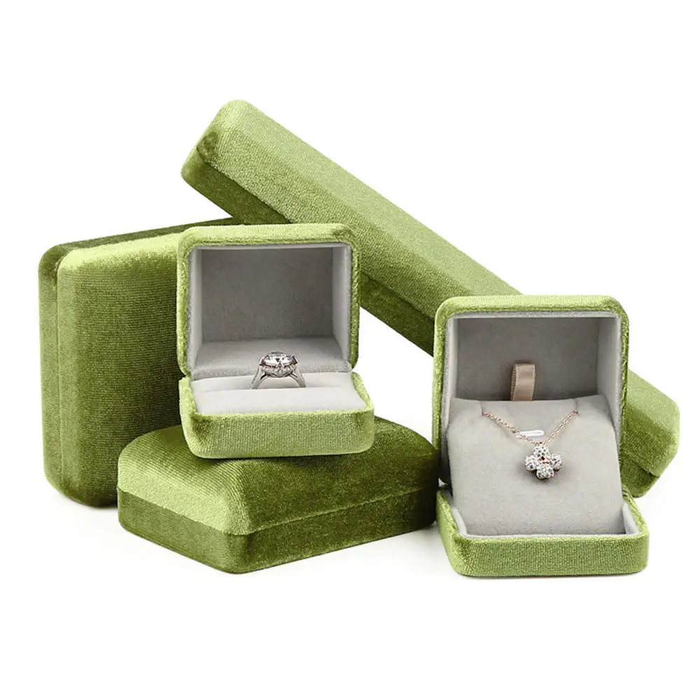 New High-grade Velvet Jewelry Organizer Box Ring Box Earrings Bracelet Necklace Storage Iron Gift Jewelry Packaging Case Joyero