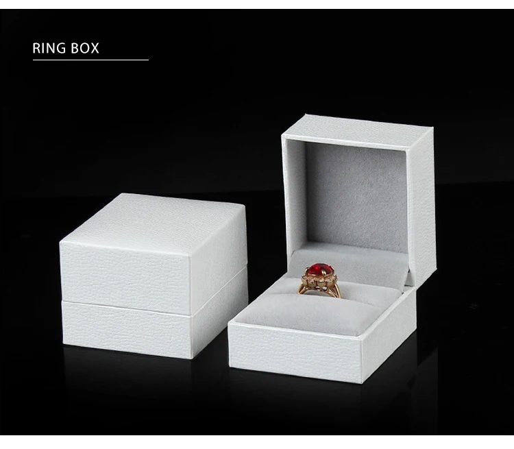 Wholesale Ring Earrings Jewelry Packaging Box for Business Superior Gift Necklace Ear Studs Bracelet Bangle Storage Box White