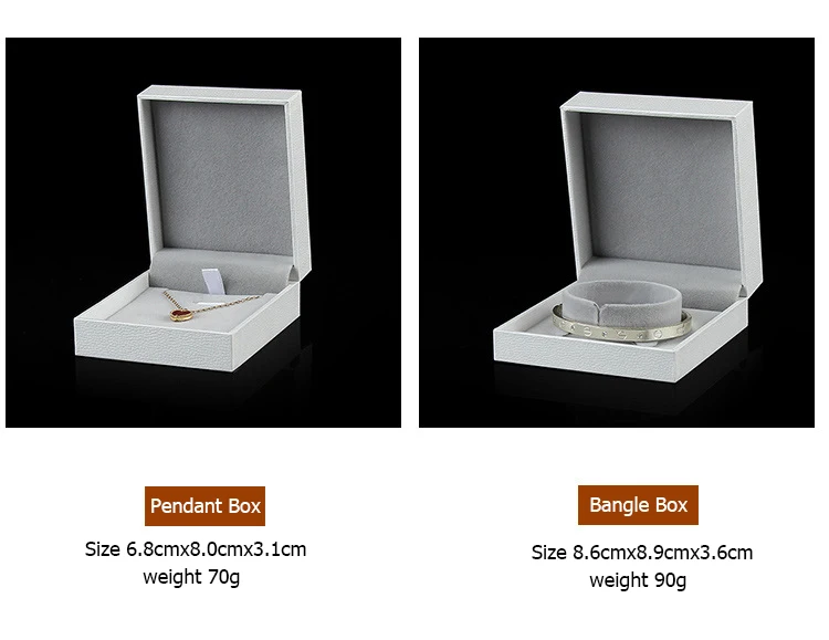 Wholesale Ring Earrings Jewelry Packaging Box for Business Superior Gift Necklace Ear Studs Bracelet Bangle Storage Box White