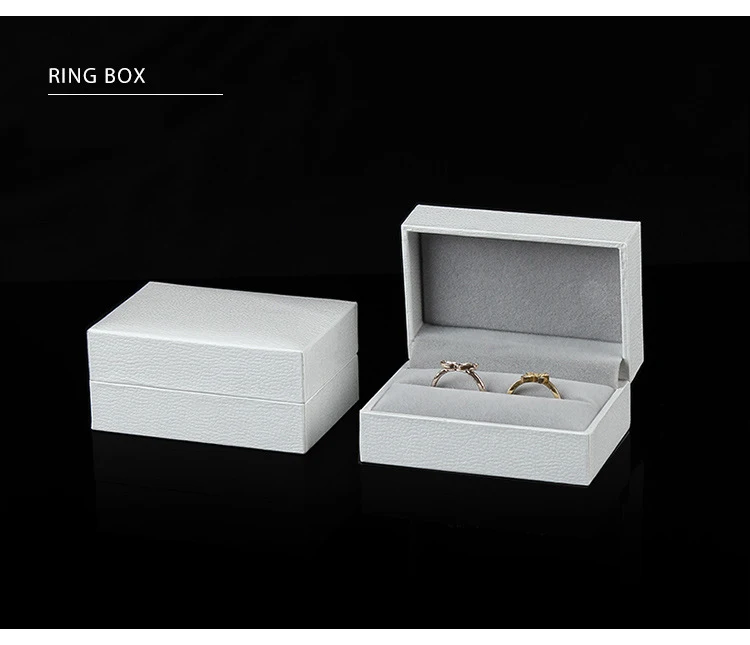 Wholesale Ring Earrings Jewelry Packaging Box for Business Superior Gift Necklace Ear Studs Bracelet Bangle Storage Box White