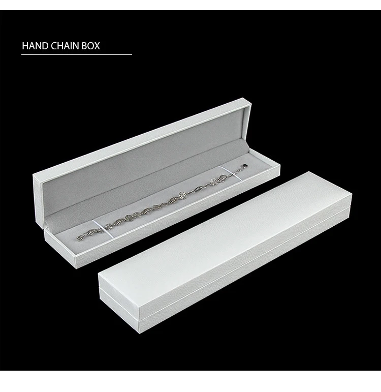Wholesale Ring Earrings Jewelry Packaging Box for Business Superior Gift Necklace Ear Studs Bracelet Bangle Storage Box White