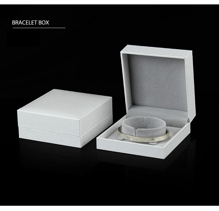Wholesale Ring Earrings Jewelry Packaging Box for Business Superior Gift Necklace Ear Studs Bracelet Bangle Storage Box White