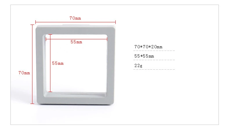 Transparent PE Film Jewelry Storage Box Color 3D Floating Display Frame Coin Dustproof Exhibition Ring Earrings Organizer Case