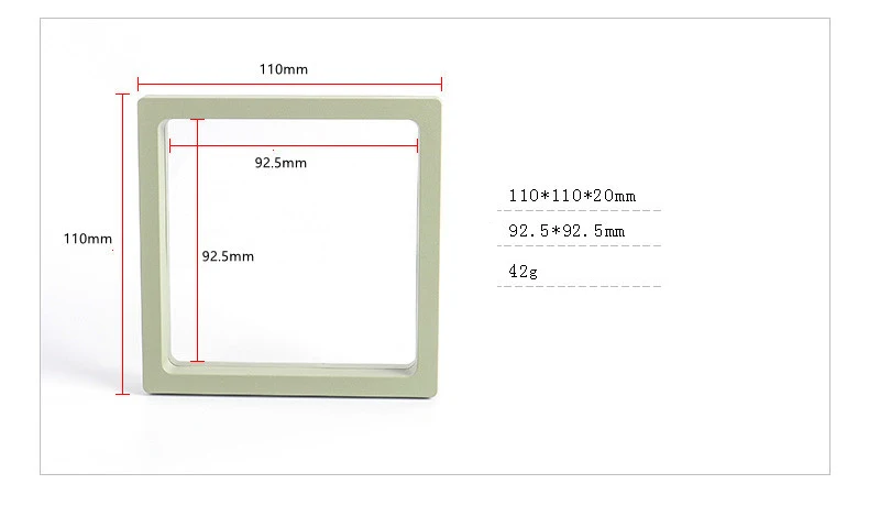 Transparent PE Film Jewelry Storage Box Color 3D Floating Display Frame Coin Dustproof Exhibition Ring Earrings Organizer Case