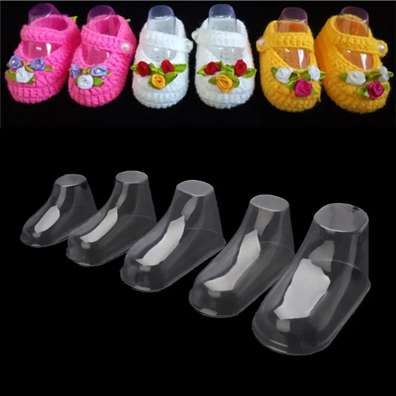 10Pcs Clear Plastic Baby Feet Display Baby Booties Shoes Socks Showcase Feet Display Half Boots Shoes Transparent PVC