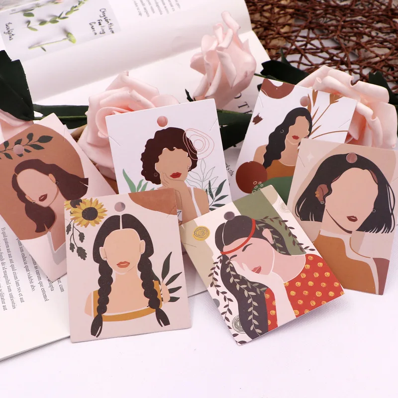 25pcs 6x8cm Earrings Display Card Necklace Holder For DIY Jewelry Ear Studs Necklace Chain Packaging Organizer Display Supply