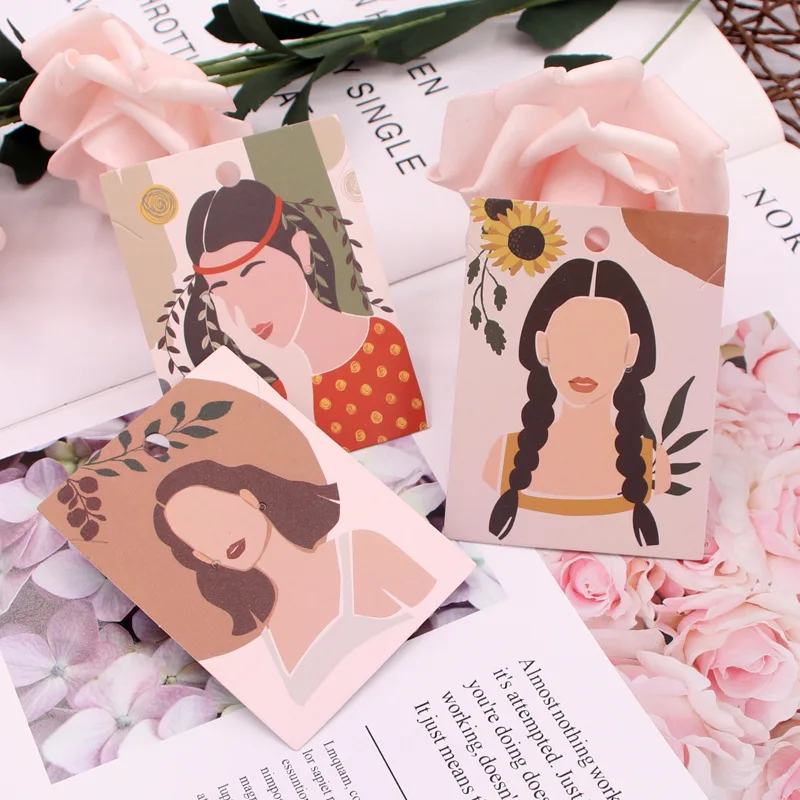 25pcs 6x8cm Earrings Display Card Necklace Holder For DIY Jewelry Ear Studs Necklace Chain Packaging Organizer Display Supply