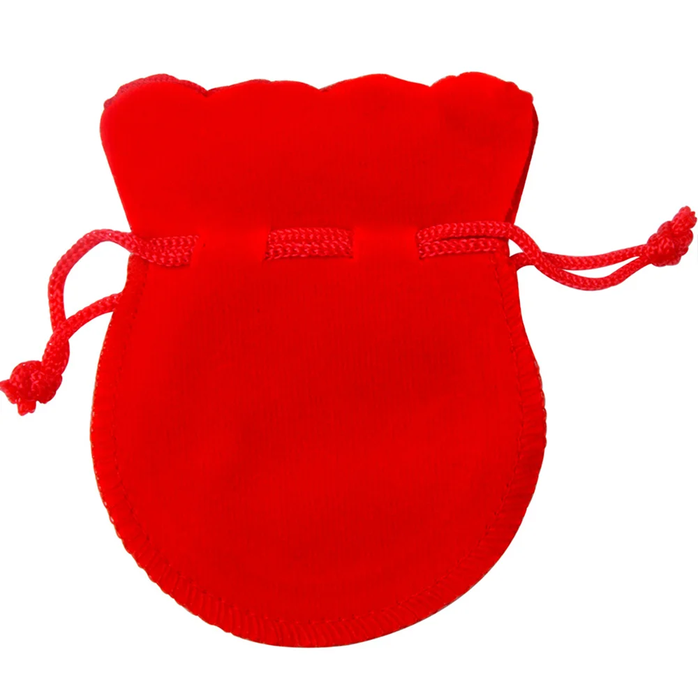 Chanfar 25pcs 7x9cm Velvet Bag White Red Black Pink Drawstring Pouch Calabash Shape Gift Packing Bags For Wedding Pouches