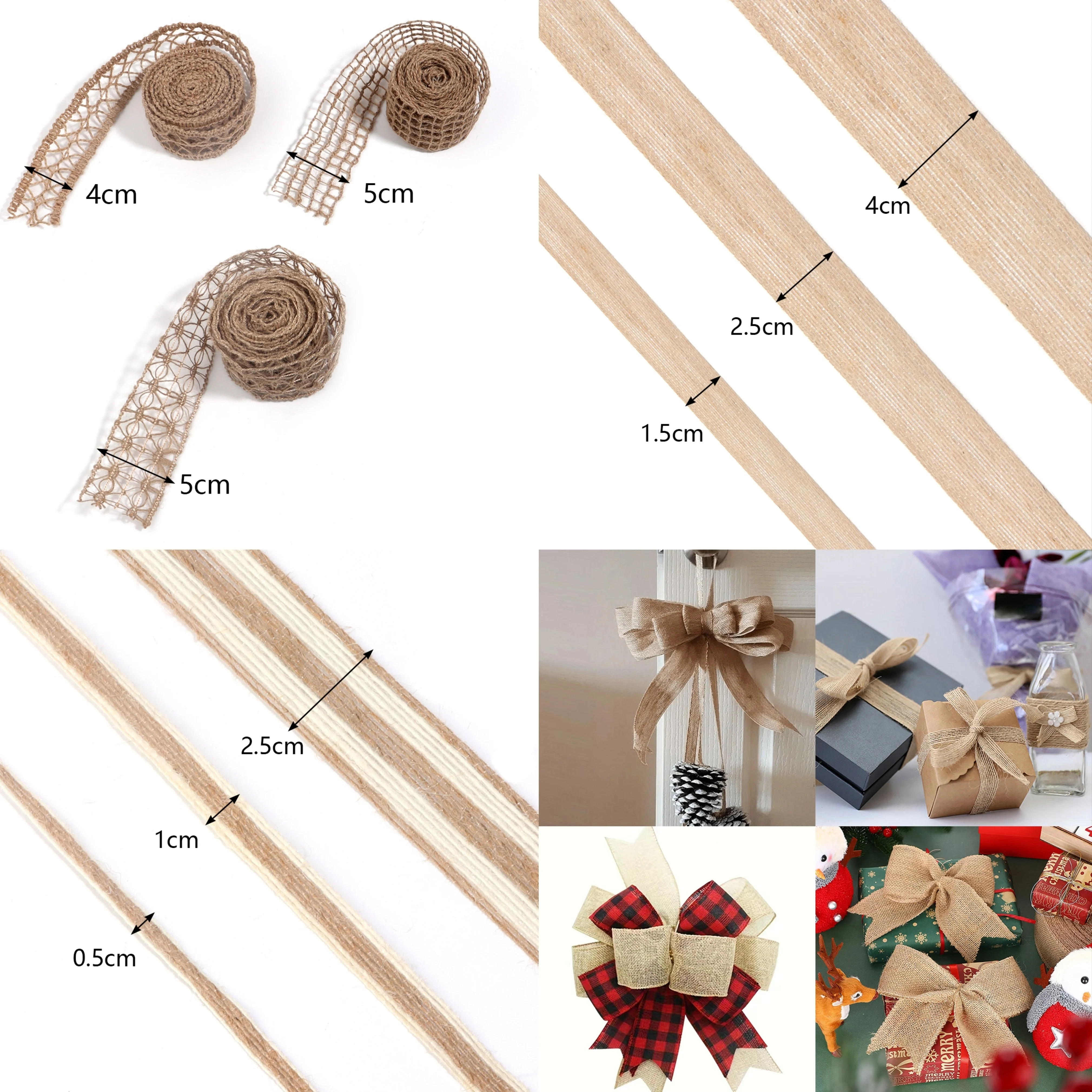 5/10Meters Linen Burlap Fabric Ribbon Macrame Craft Linen Webbing for Wedding Decoration Gifts Box Bouquet Bow Packaging Stuff
