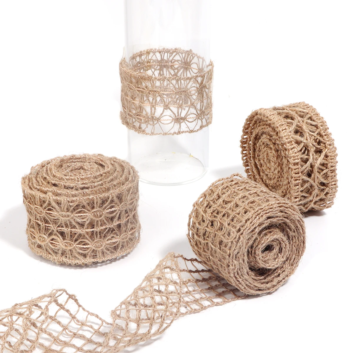5/10Meters Linen Burlap Fabric Ribbon Macrame Craft Linen Webbing for Wedding Decoration Gifts Box Bouquet Bow Packaging Stuff
