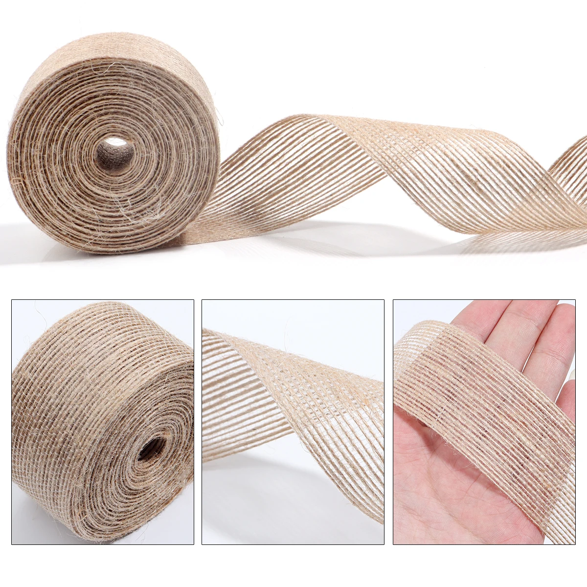 5/10Meters Linen Burlap Fabric Ribbon Macrame Craft Linen Webbing for Wedding Decoration Gifts Box Bouquet Bow Packaging Stuff